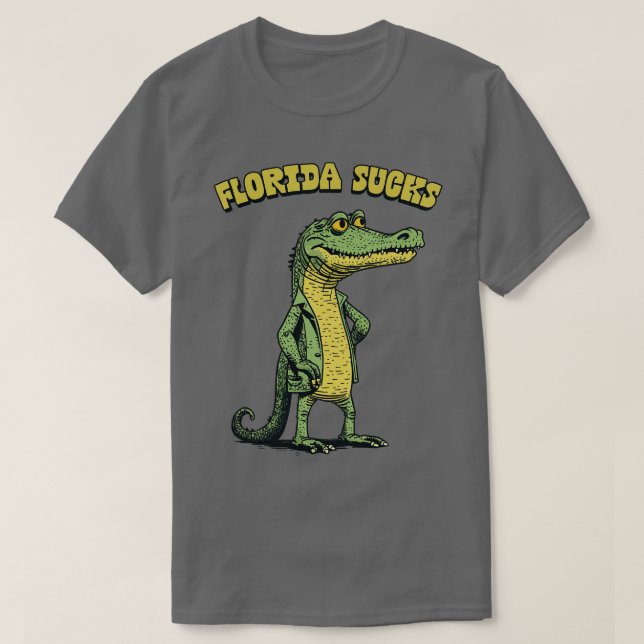 Florida Sind zum Kotzen Retro Alligator Design T-Shirt (Design vorne)