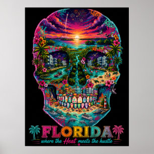 Florida-Skull-Kunstposter - State of Mind Poster