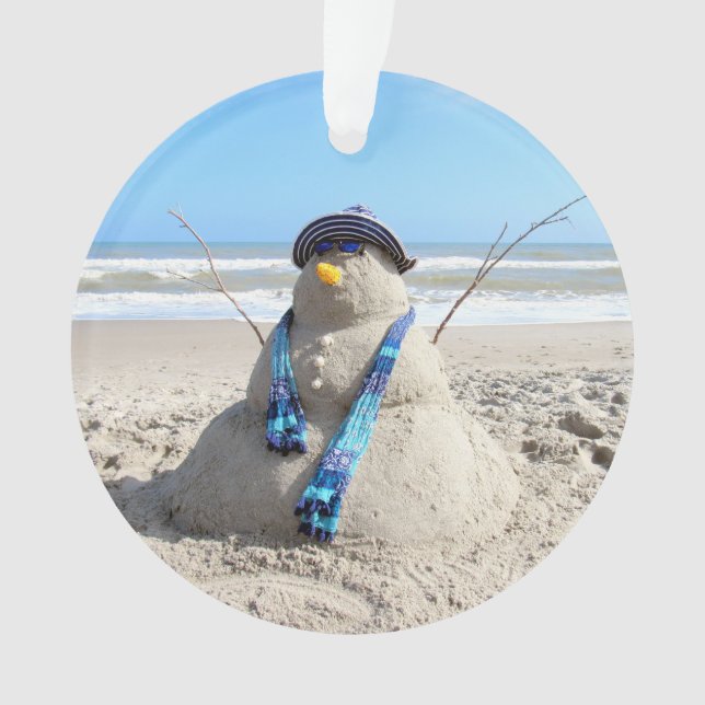 Florida Snowman - Acrylschmuck Ornament (Vorderseite)