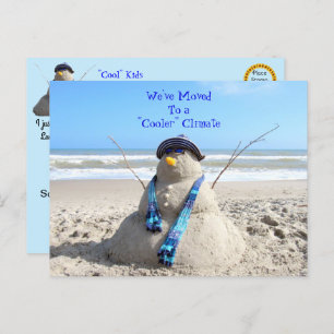 Florida Snowman - Strand - Neue Postkarte für die 