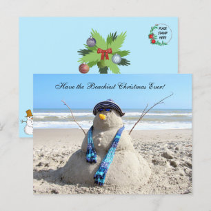 Florida Snowman Weihnachtskarte Postkarte