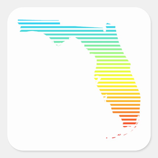 Florida Sommerflut Quadratischer Aufkleber (Vorderseite)