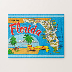 Florida-Sonnenkarte-Postkarte Puzzle