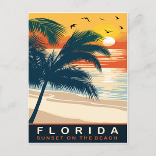 Florida, Sonnenuntergang am Strand, Reisen Postkarte