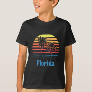 Florida Sonnenuntergang Palmen Strand Urlaub T-Shirt