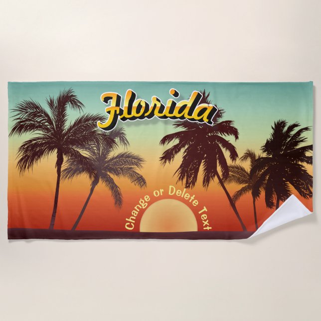 Florida-Sonnenuntergang Strandtuch (Vorderseite)