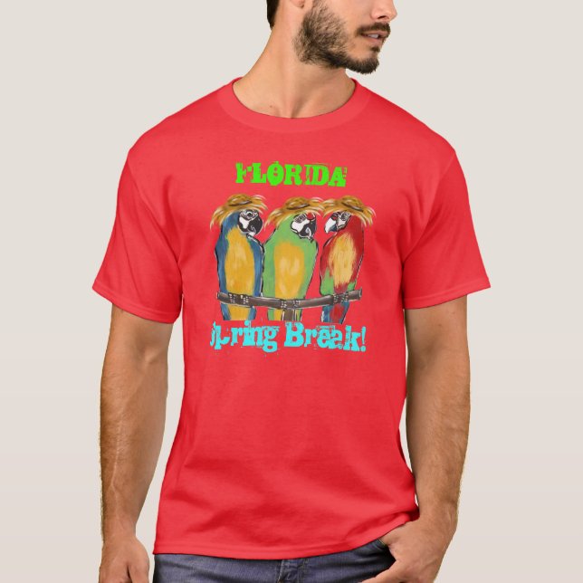 Florida Spring Break Parrot T's T-Shirt (Vorderseite)