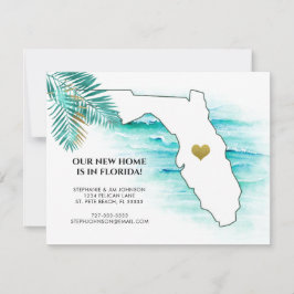 Florida Staat Gold Heart Palm Blätter Neue Zuhause Ankündigung