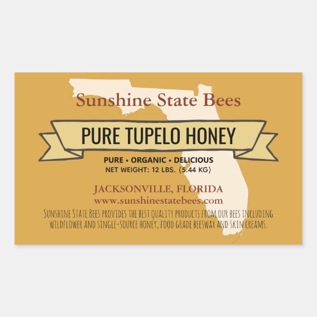 Florida Staat Honey Product Rectangle Stickers (Vorderseite)
