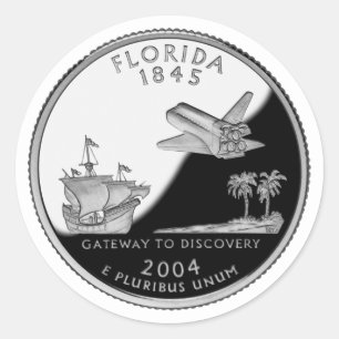 Florida Staat Imitate Quarter Runder Aufkleber