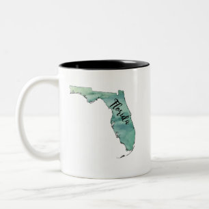 Florida Staat Karte Wasserfarbe Zweifarbige Tasse