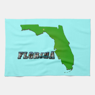 Florida Staat Map and Text Küchentuch