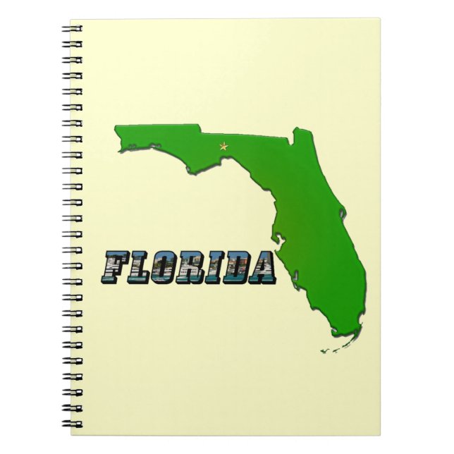 Florida Staat Map and Text Notizblock (Vorderseite)