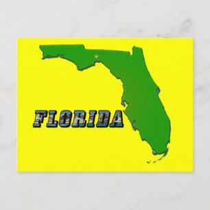 Florida Staat Map and Text Postkarte