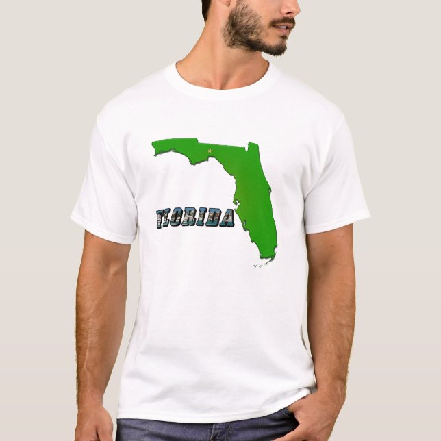 Florida Staat Map and Text T-Shirt (Vorderseite)