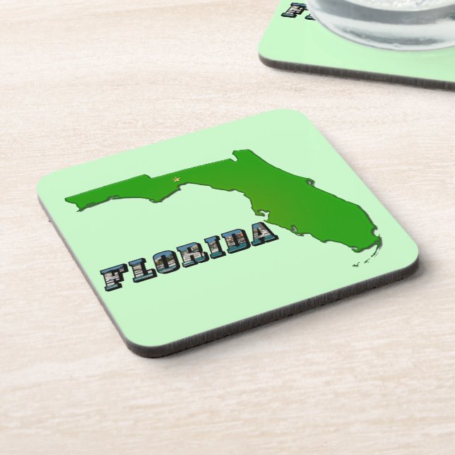 Florida Staat Map and Text Untersetzer (Linke Seite)