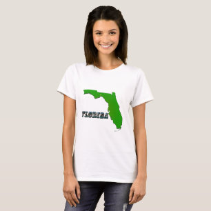 Florida Staat Map and Text Womens T-Shirt