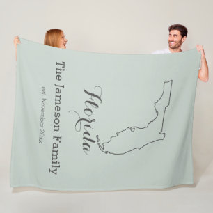 Florida Staat Map Kontur Familie personalisiert Fleecedecke