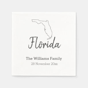 Florida Staat Map Personalisiert Family Wiedersehe Serviette