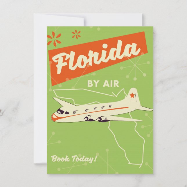 Florida Staat Retroposter. Einladung (Rückseite)