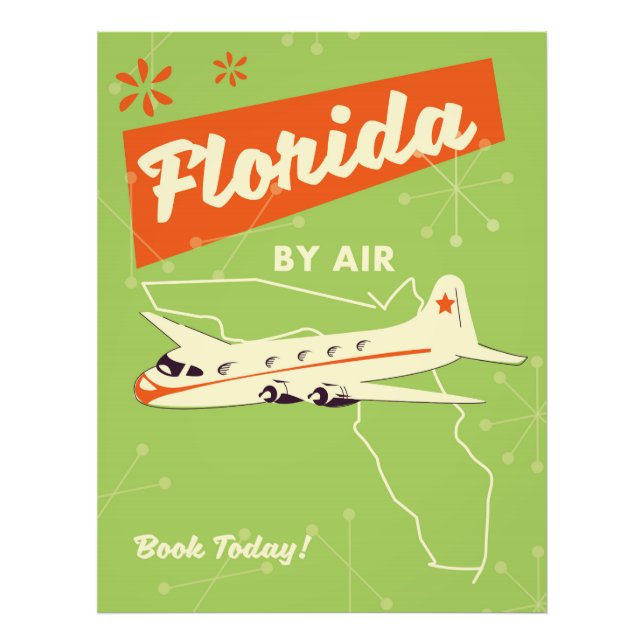 Florida Staat Retroposter. Fotodruck