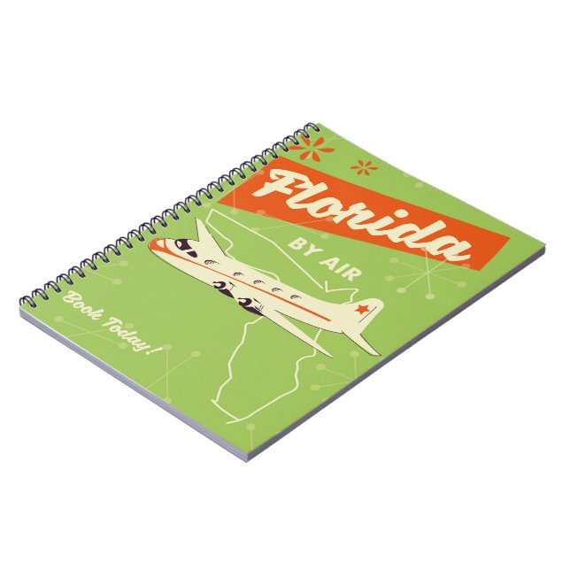 Florida Staat Retroposter. Notizblock (Linke Seite)