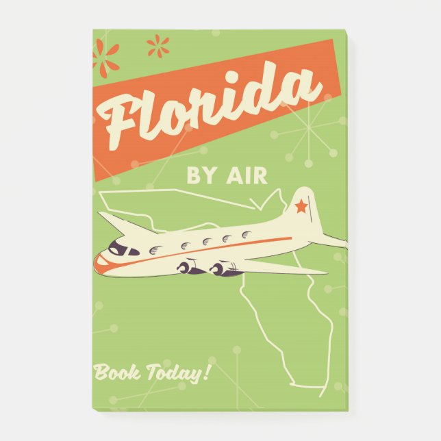 Florida Staat Retroposter. Post-it Klebezettel (Vorderseite)