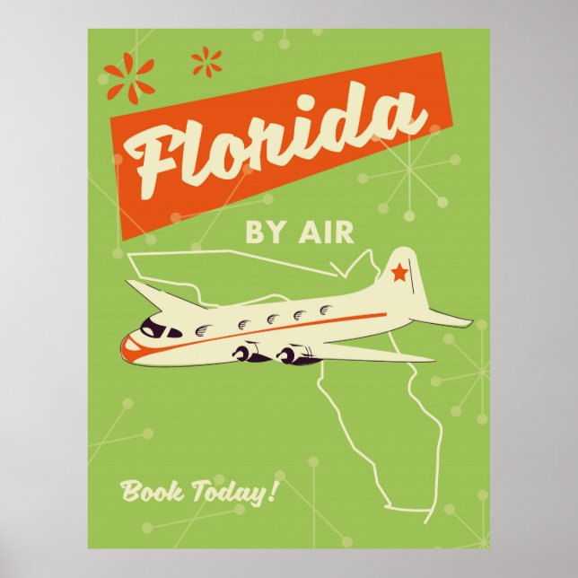 Florida Staat Retroposter. Poster (Vorne)