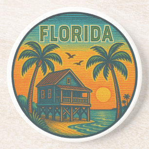 Florida Staat Runder Sandstone Untersetzer