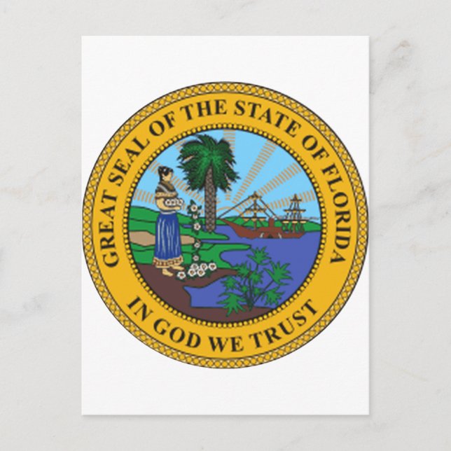 Florida Staat Siegel Postkarte (Vorderseite)