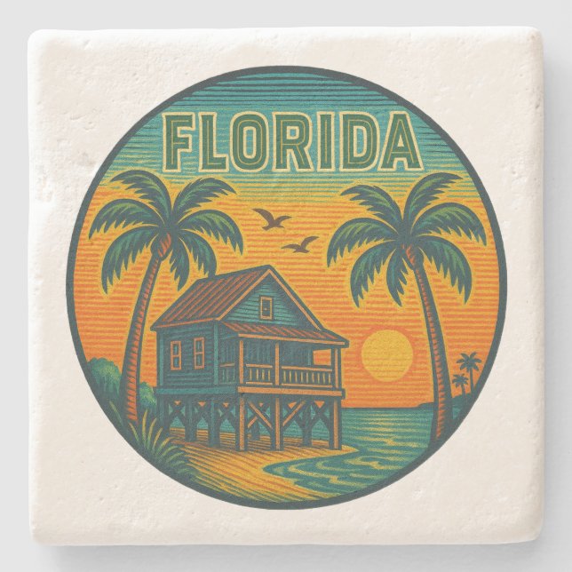 Florida Staat Stone Untersetzer (Vorderseite)