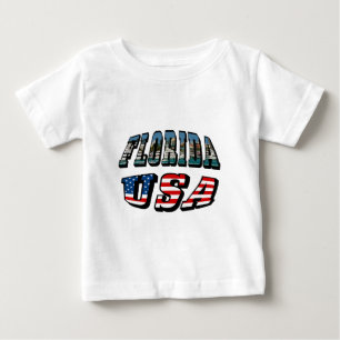 Florida-Staat und USA-Flaggentext Baby T-shirt