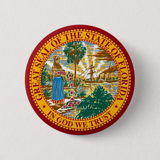 FLORIDA-STAATS-SIEGEL BUTTON (Vorderseite)