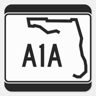 Florida-Staats-Weg A1A Quadratischer Aufkleber