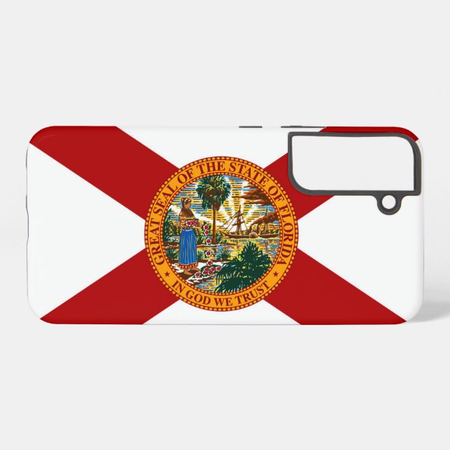 Florida Staatsflagge Grosses Siegel von Florida Samsung Galaxy Hülle (Rückseite (Horizontal))