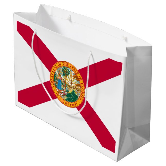 Florida State Flag Design Große Geschenktüte (Rückseite Schrägansicht)