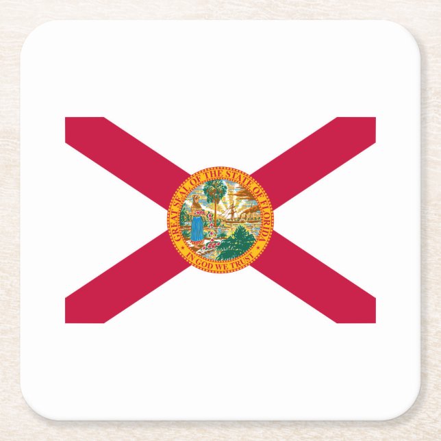 Florida State Flag Design Rechteckiger Pappuntersetzer (Vorderseite)