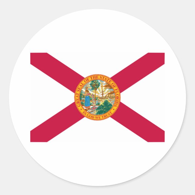 Florida State Flag Design Runder Aufkleber (Vorderseite)