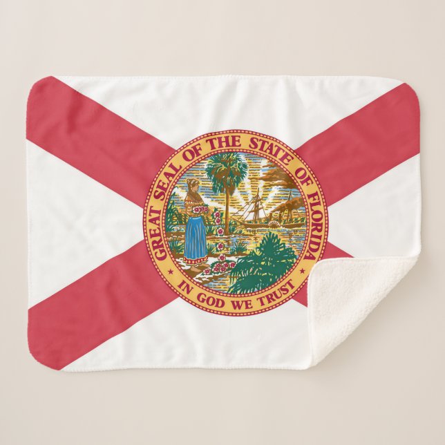 Florida State Flag Print Patriotic Sherpadecke (Vorderseite (Horizontal))