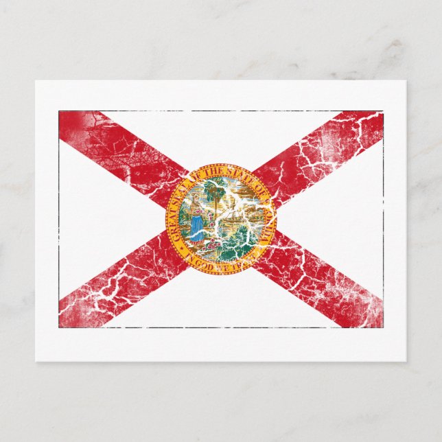 Florida State Flag Vintag Postkarte (Vorderseite)