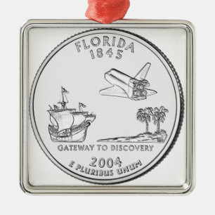 Florida-State-Quarter-Dollar Ornament Aus Metall