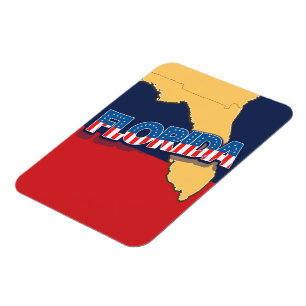 Florida Sterne und Streifen Karte Magnet