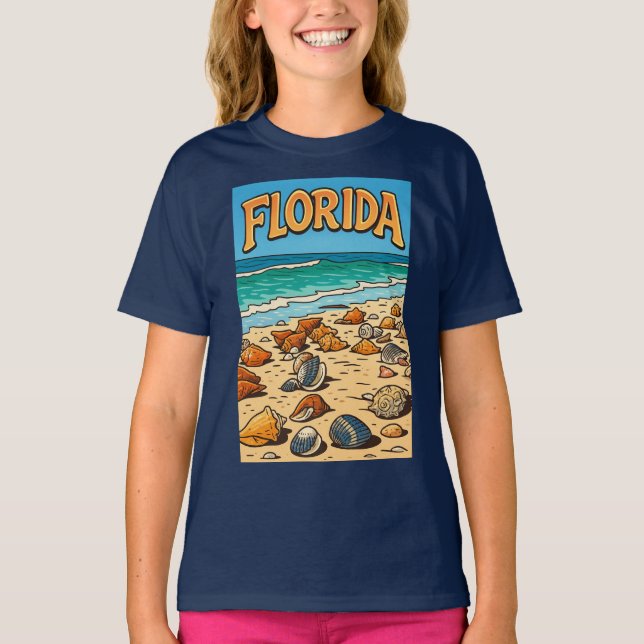 "Florida Strand"  Kinder T-Shirt (Vorderseite)