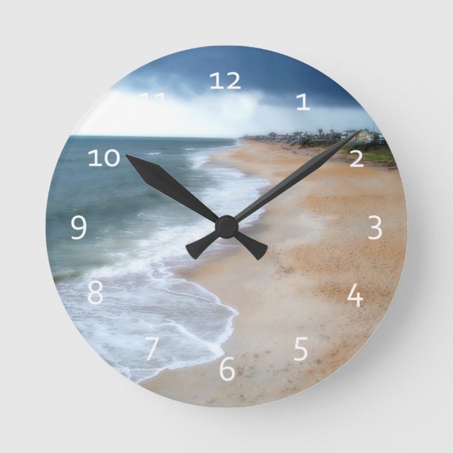Florida-Strand Runde Wanduhr (Vorderseite)