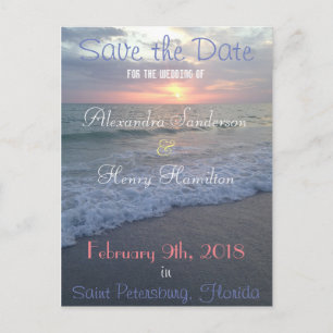 Florida-Strand-Sonnenuntergang Save the Date Ankündigungspostkarte
