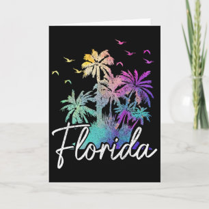Florida Strand Vintage Miami Tampa Palmen Urlaub Karte