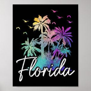 Florida Strand Vintage Miami Tampa Palmen Urlaub Poster