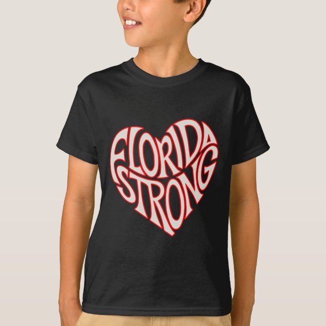 Florida Strong Heart State Pride Tygraphy T Shirt  (Vorderseite)