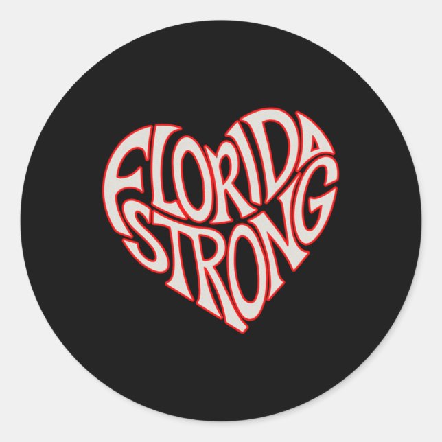 Florida Strong Heart State Pride Tygraphy T Shirt  Runder Aufkleber (Vorderseite)