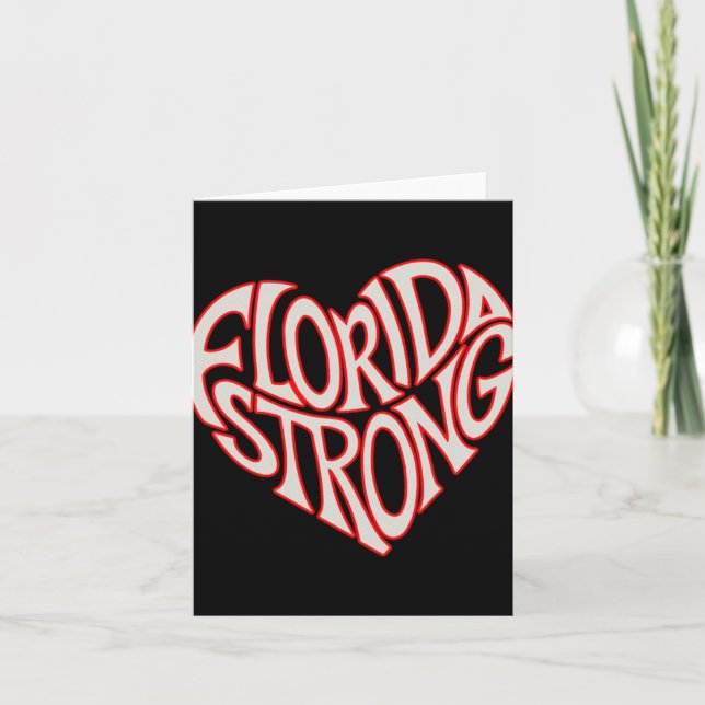Florida Strong Heart State Stolz Tygraphy T-Shirt  Karte (Vorderseite)